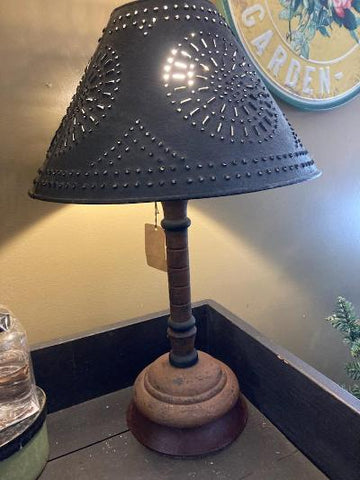 Primitive Lamp with Tin Shade