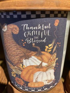 Fall Harvest - Thankful Grateful & Blessed - 16 oz. Candle