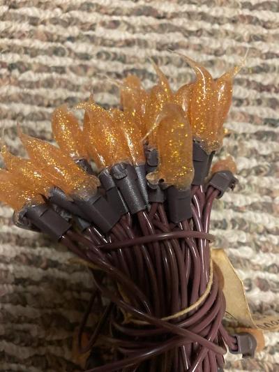 Country String Lights - 50 Ct. - Gold Glitter/Cinnamon