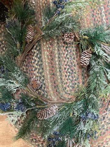 Wreath w/ Blueberries and Pine Cones