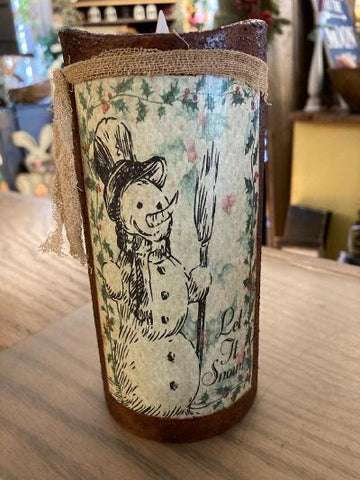7" Snowman Candle