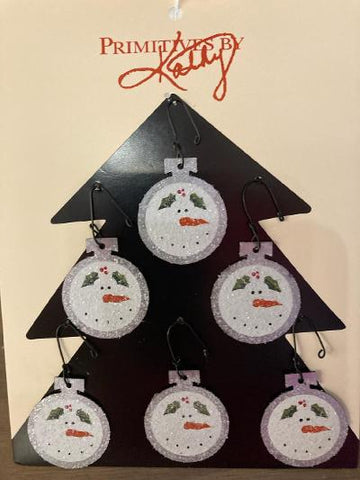 Mini Snowhead Ornaments - set of 6