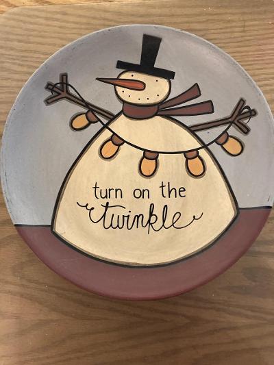 Turn On The Twinkle Snowman Plate