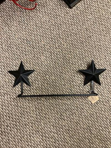 Black Barn Star Towel Holder  22"