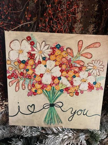 Floral - I Love You - Print