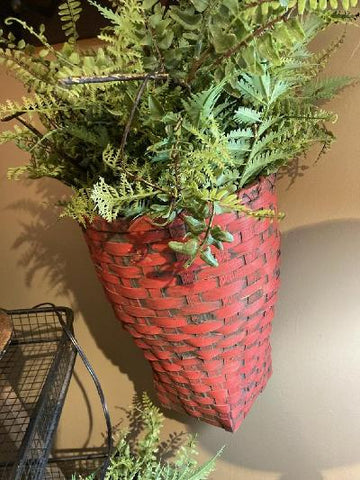 Red Hanging Wall Basket