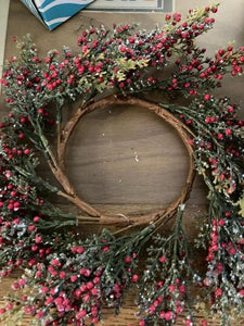 Snow covered Berry Wreath