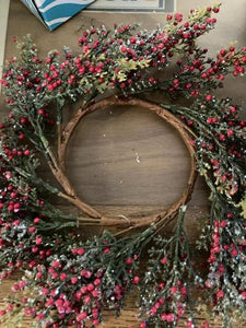 Snow covered Berry Wreath