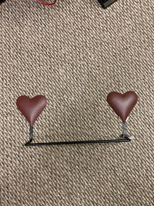 Towel Holder - 22" - Burgundy Hearts