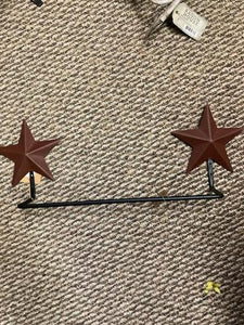 Towel Holder - 22" - Burgundy Barn Stars