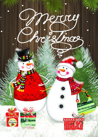Snowman Presents House Flag